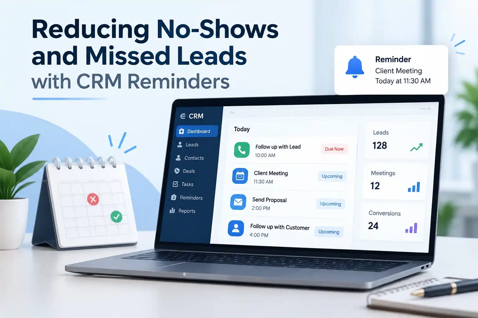 Reducing No-Shows and Missed Leads with CRM Reminders Reducing No Shows & Missed Leads with CRM Reminders