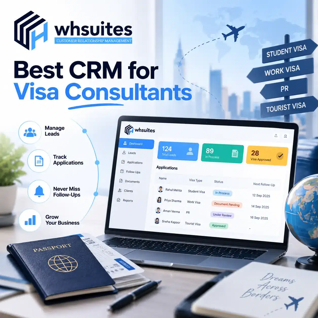 Tracking Visa Applications & Follow-Ups with CRM Software best CRM for visa consultants