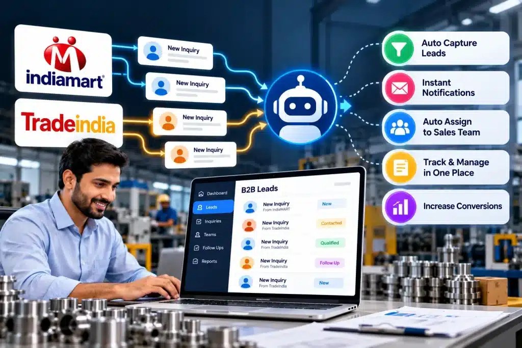 How Manufacturers Can Capture B2B Leads from IndiaMART & TradeIndia Automatically How Manufacturing Businesses Can Capture IndiaMART & TradeIndia Leads Automatically