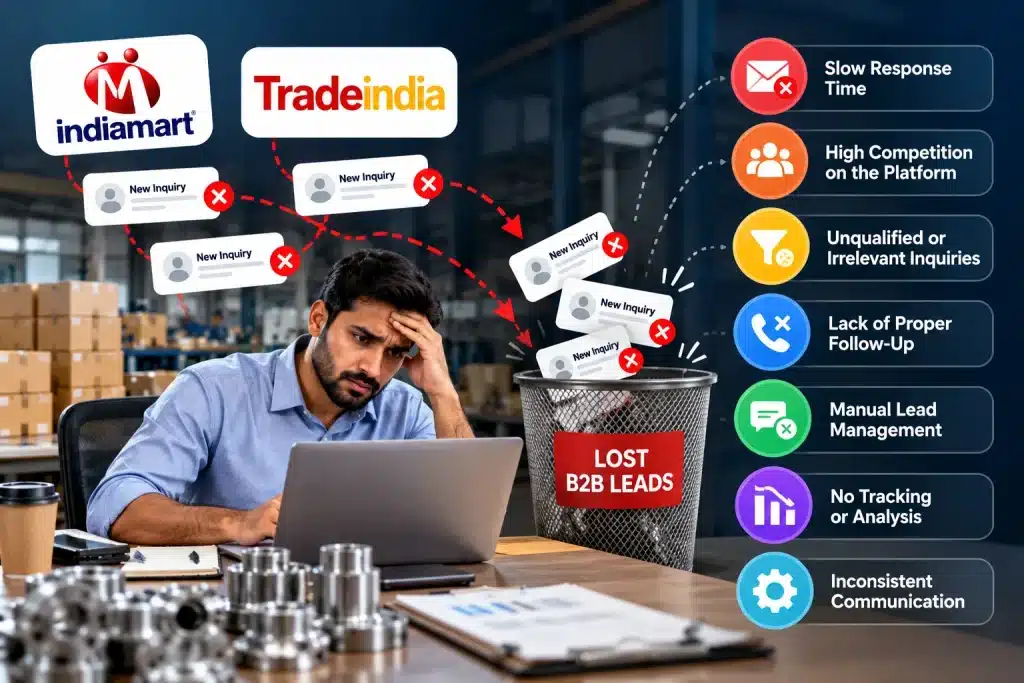 How Manufacturers Can Capture B2B Leads from IndiaMART & TradeIndia Automatically why manufatcurers lose b2b leads through indiamart and tradeindia